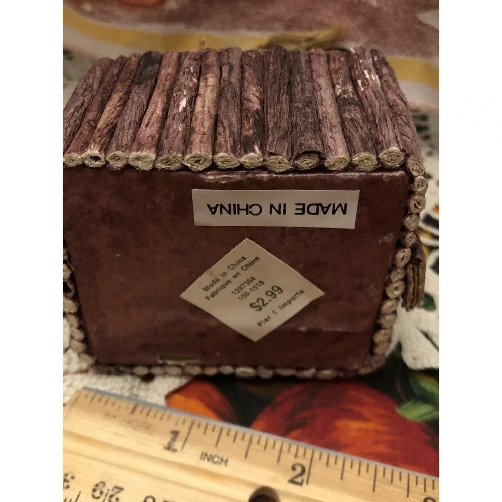 Pier 1 Imports Fall Decor Paper Mache Pumpkins Wood Stick Basket 4